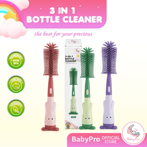 Babyproph 3 in 1 Non-Scratch Baby Milk Bottle Cleaner Silicone Brush Set Babyproph 3 in 1 Non-Scratch Baby Milk Bottle Cleaner Silicone Brush Set