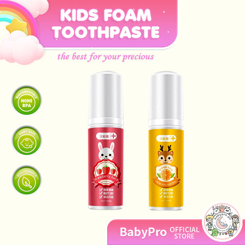 Babyproph Kid's Foam Toothpaste Strawberry and Orange Flavor Teeth Cleansing Mousse Deeply Cleaning For Child Babyproph Kid's Foam Toothpaste Strawberry and Orange Flavor Teeth Cleansing Mousse Deeply Cleaning For Child