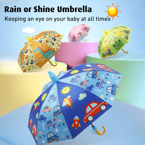 Babyproph Kid's Umbrella Cartoon Design With Protective Plastic Tube Cover Babyproph Kid's Umbrella Cartoon Design With Protective Plastic Tube Cover