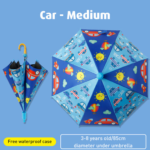 Babyproph Kid's Umbrella Cartoon Design With Protective Plastic Tube Cover Babyproph Kid's Umbrella Cartoon Design With Protective Plastic Tube Cover