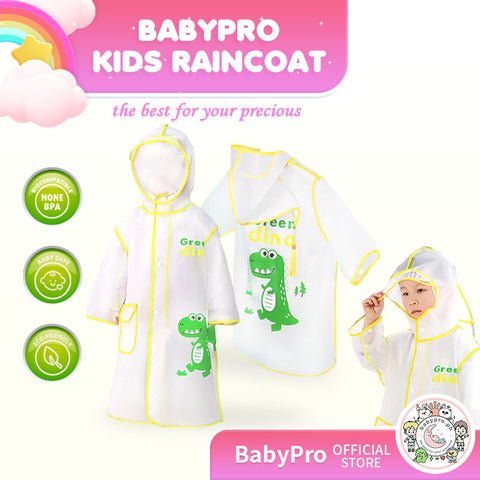 Babyproph Kids Transparent Raincoat With Cartoon Dinosaur Design Babyproph Kids Transparent Raincoat With Cartoon Dinosaur Design