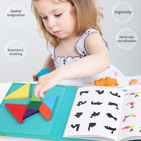 Babyproph Kids Magnetic Tangram Puzzle Book Early Educational Toys Babyproph Kids Magnetic Tangram Puzzle Book Early Educational Toys