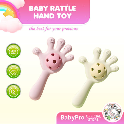 Babyproph Silicone Hand Shape Rattle Teether Toy for Baby Babyproph Silicone Hand Shape Rattle Teether Toy for Baby
