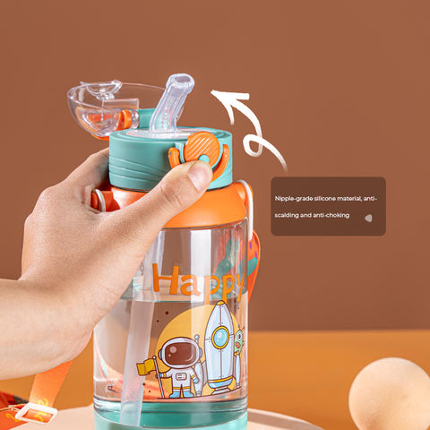 Babyproph Kids Large Water Bottles With Strap and Straw 600ml Babyproph Kids Large Water Bottles With Strap and Straw 600ml