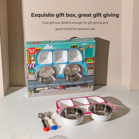 Babyproph Children's Stainless Steel Cartoon Car-Shaped Plate Babyproph Children's Stainless Steel Cartoon Car-Shaped Plate