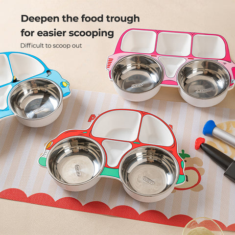 Babyproph Children's Stainless Steel Cartoon Car-Shaped Plate Babyproph Children's Stainless Steel Cartoon Car-Shaped Plate