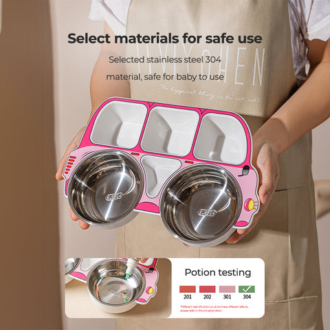 Babyproph Children's Stainless Steel Cartoon Car-Shaped Plate Babyproph Children's Stainless Steel Cartoon Car-Shaped Plate