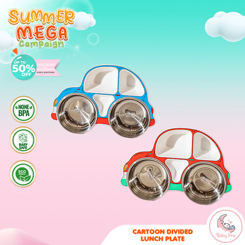 Babyproph Children's Stainless Steel Cartoon Car-Shaped Plate Babyproph Children's Stainless Steel Cartoon Car-Shaped Plate
