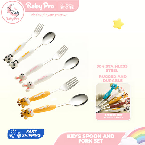Babyproph Kids Cute Cartoon Animal 2pcs/Set Spoon Fork Stainless Steel Flatware Babyproph Kids Cute Cartoon Animal 2pcs/Set Spoon Fork Stainless Steel Flatware