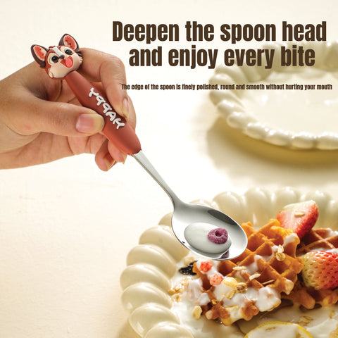 Babyproph Kids Cute Cartoon Animal 2pcs/Set Spoon Fork Stainless Steel Flatware Babyproph Kids Cute Cartoon Animal 2pcs/Set Spoon Fork Stainless Steel Flatware