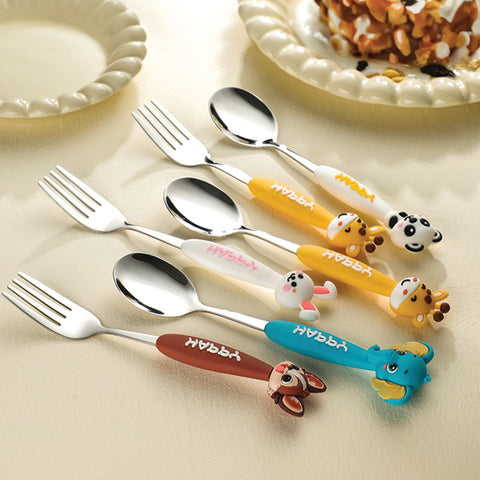 Babyproph Kids Cute Cartoon Animal 2pcs/Set Spoon Fork Stainless Steel Flatware Babyproph Kids Cute Cartoon Animal 2pcs/Set Spoon Fork Stainless Steel Flatware