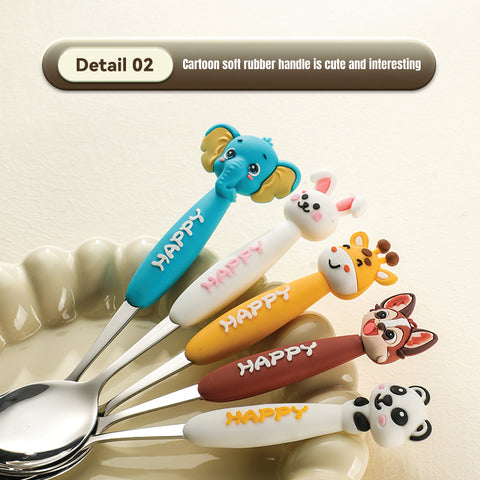 Babyproph Kids Cute Cartoon Animal 2pcs/Set Spoon Fork Stainless Steel Flatware Babyproph Kids Cute Cartoon Animal 2pcs/Set Spoon Fork Stainless Steel Flatware