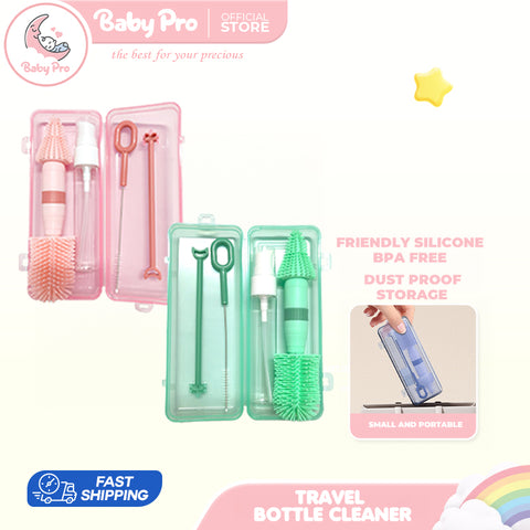 Babyproph Baby Portable Mini Travel Bottle Wash Bottle Cleaner Set With Storage Box Babyproph Baby Portable Mini Travel Bottle Wash Bottle Cleaner Set With Storage Box
