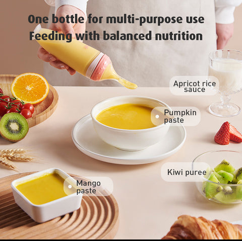 Babyproph Premium Baby Soft Silicone Bottle With Spoon Squeeze Feeding Bottle Multifunction Babyproph Premium Baby Soft Silicone Bottle With Spoon Squeeze Feeding Bottle Multifunction