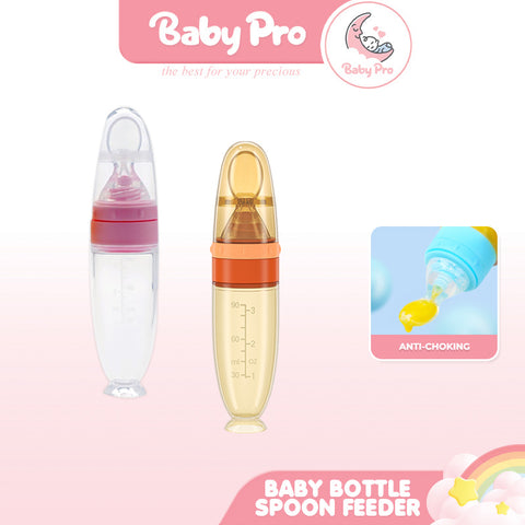 Baby Pro Baby Soft Silicone Squeeze Spoon Feeding Bottle