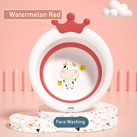 Baby Pro Portable Folding Washbasin Cute Rabbit Crown Design
