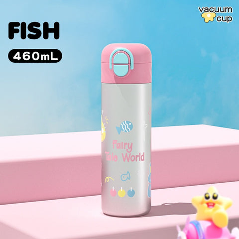 Baby Pro Cute Designs Leakproof Stainless Thermos Cup with Straw & Drinking Port