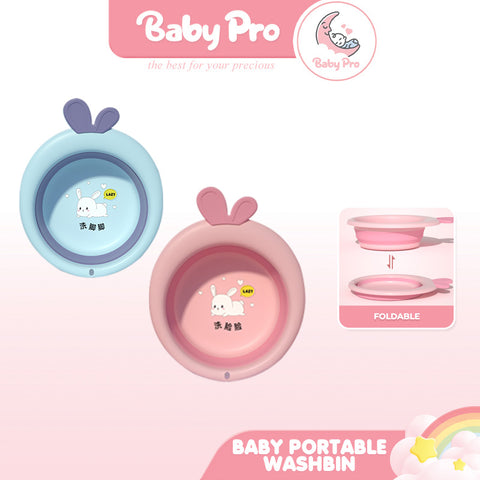 Baby Pro Portable Folding Washbasin Cute Rabbit Crown Design