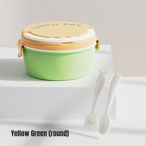 Baby Pro Kids 2in1 Round Lunch Box With Spoon And Fork