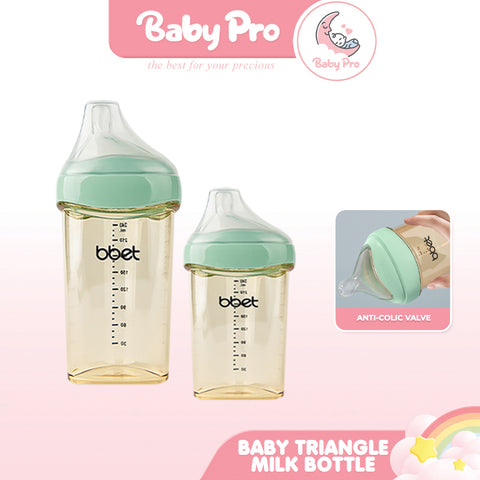 Baby Pro Premium Baby Bottle Triangle Feeding Bottles Free Storage PPSU 150ml 240ml Pink | Green | White