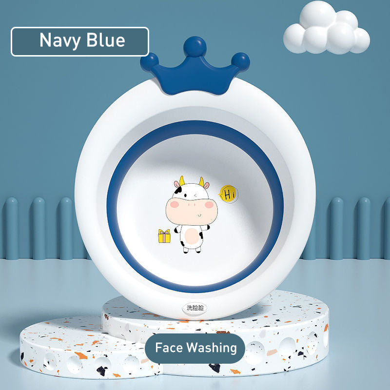 Baby Pro Portable Folding Washbasin Cute Rabbit Crown Design