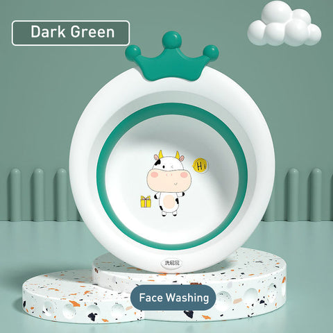 Baby Pro Portable Folding Washbasin Cute Rabbit Crown Design
