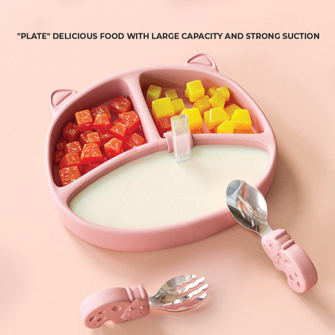 Baby Pro Baby Cute Silicone Cat Plates Safe and Durable BPA Free