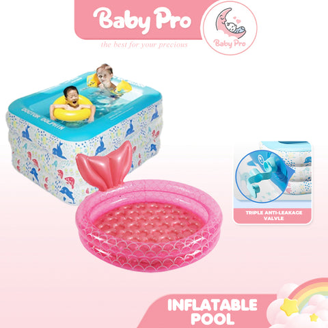 Baby Pro Kids Dolphin Mermaid Tail Inflatable Swimming Pool Indoor Outdoor