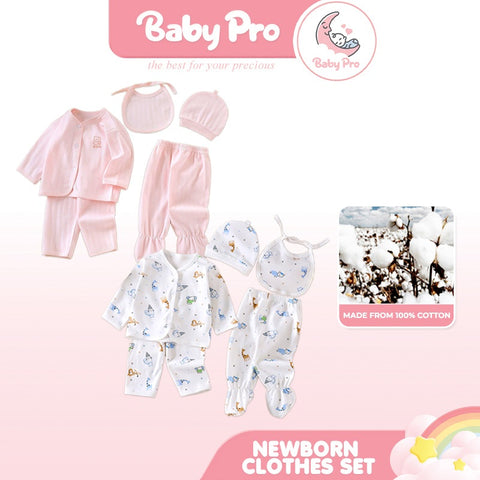 Baby Pro Cuddle Comfort 5-in-1 Pure Cotton Baby Clothes Set
