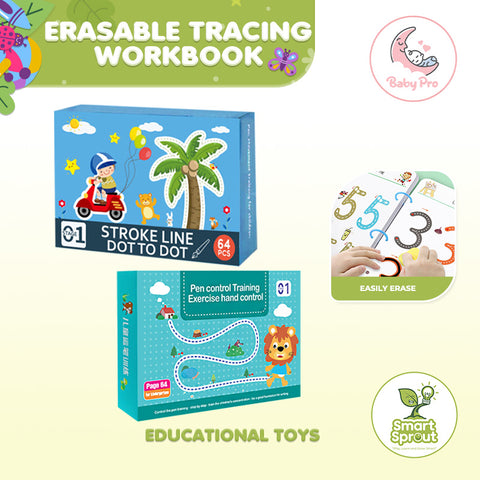 Smart Sprout Kids Erasable Tracing Workbook Early Educational Training Books