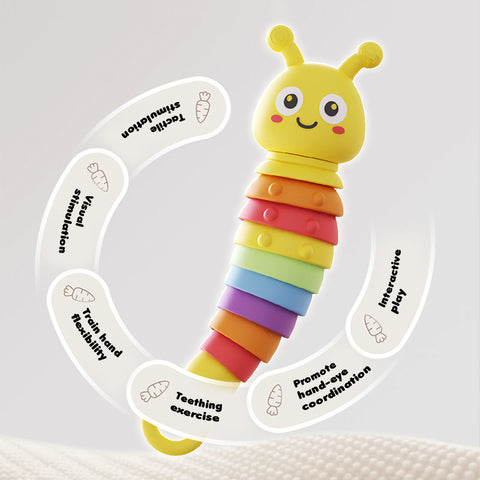 Baby Pro Multi-sensory Caterpillar Teething Rattle Toy