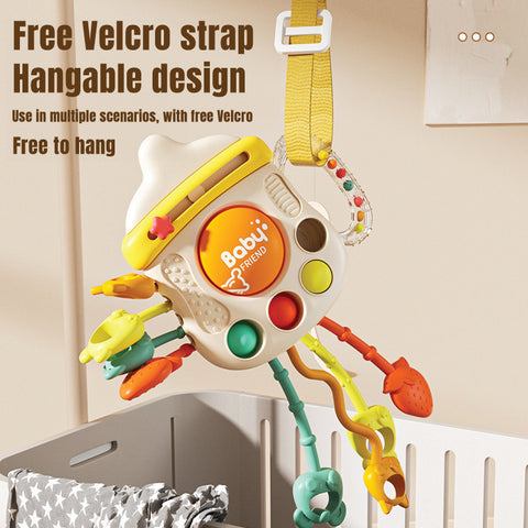 Baby Pro Baby Milk Bottle Shaped Silicone Teether Toys With Silicone Pull String