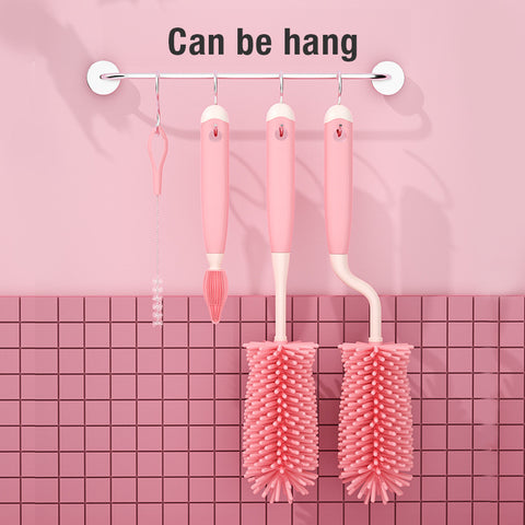 Baby Pro 3 in 1 Rotating Baby Milk Bottle Wash Cleaner Silicone Brush Set