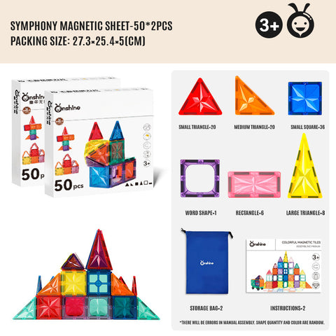 Smart Sprout 100pcs 30pcs Kids Magnetic Colored Tiles  Building Blocks Toys Set Educational  Puzzle Toys