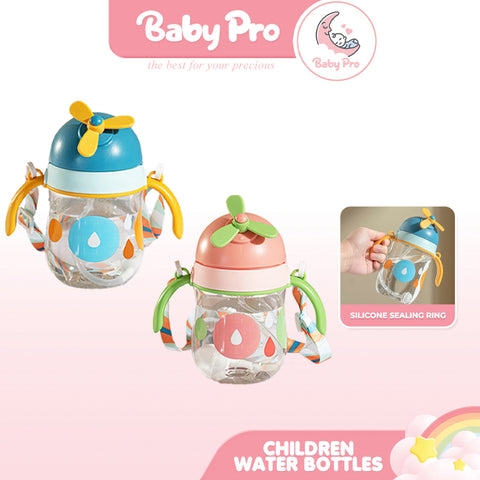 Baby Pro Kids Water Bottles Drop-Proof With Strap and Straw 250ml