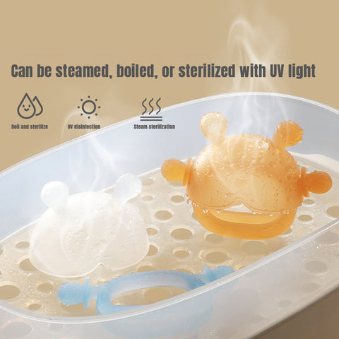 Baby Pro Baby 2in1 Silicone Clear Rabbit Teether Molar Teether Gum Toy BPA Free