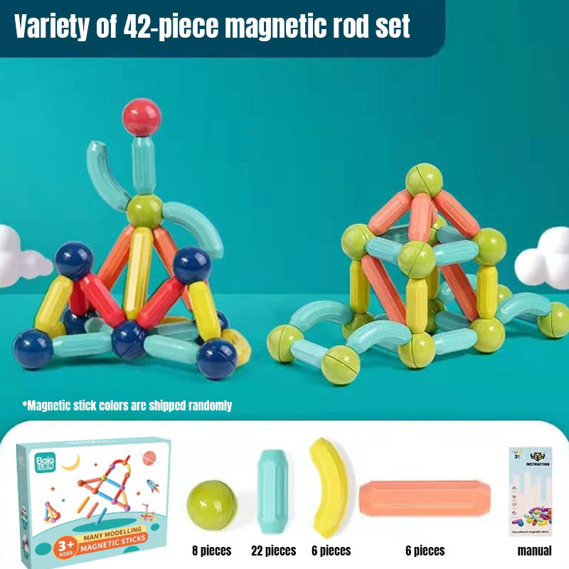 Smart Sprout Kids 42pcs 64pcs Magnetic Stick Ball Building Blocks Early Educational Toy