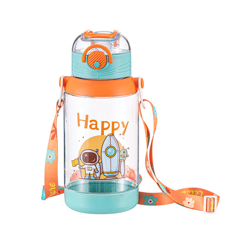 Baby Pro Kids Large Water Bottles With Strap and Straw 600ml