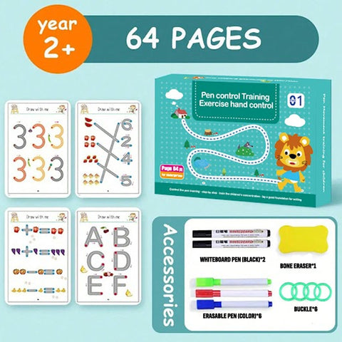Smart Sprout Kids Erasable Tracing Workbook Early Educational Training Books