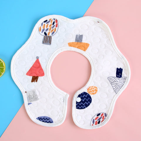Baby Pro Baby Waterproof Flower Bibs 360 Rotate Drool Bibs Super Absorbent