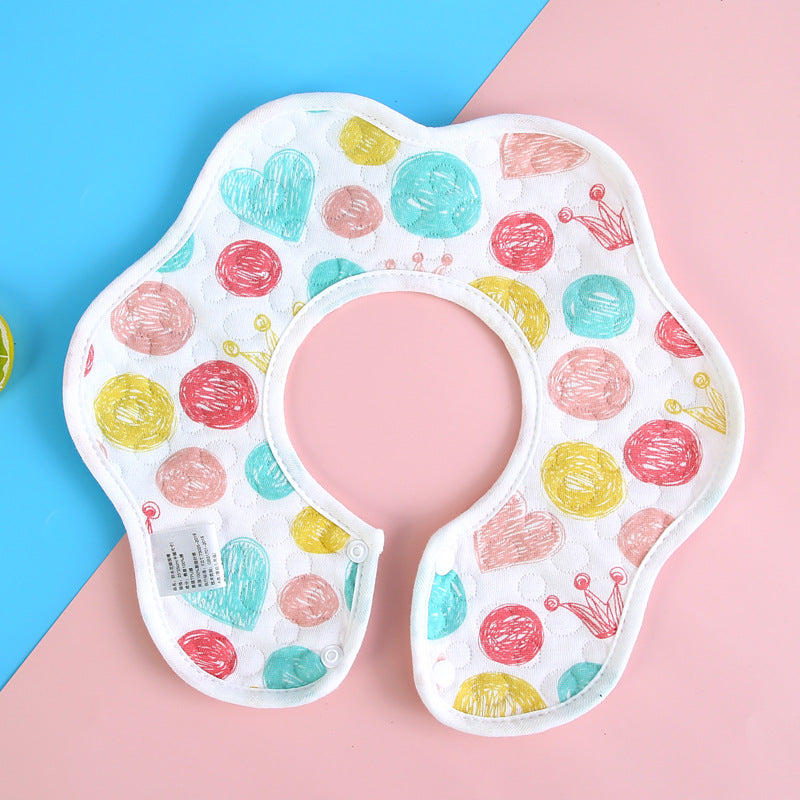 Baby Pro Baby Waterproof Flower Bibs 360 Rotate Drool Bibs Super Absorbent