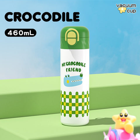 Baby Pro Cute Designs Leakproof Stainless Thermos Cup with Straw & Drinking Port