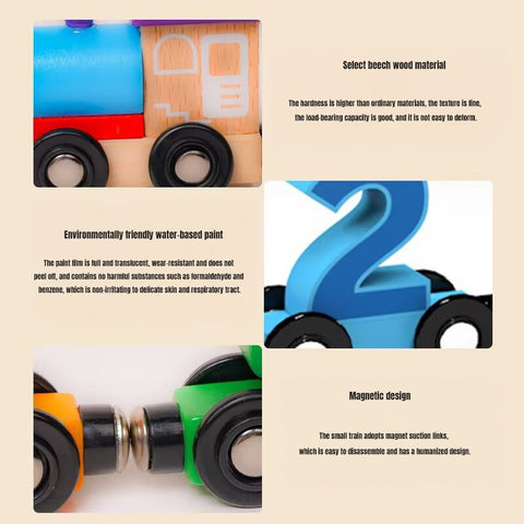 Smart Sprout Kids Wooden Magnetic Digital Train Toys Early Educational Toy