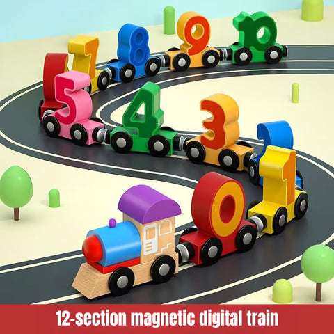Smart Sprout Kids Wooden Magnetic Digital Train Toys Early Educational Toy