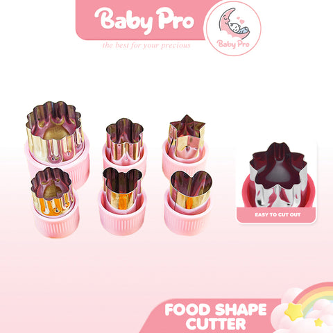 Baby Pro 6pcs Stainless Steel Baby Food Shape Cutter Fruit Vegetables Bread Shape Cutter