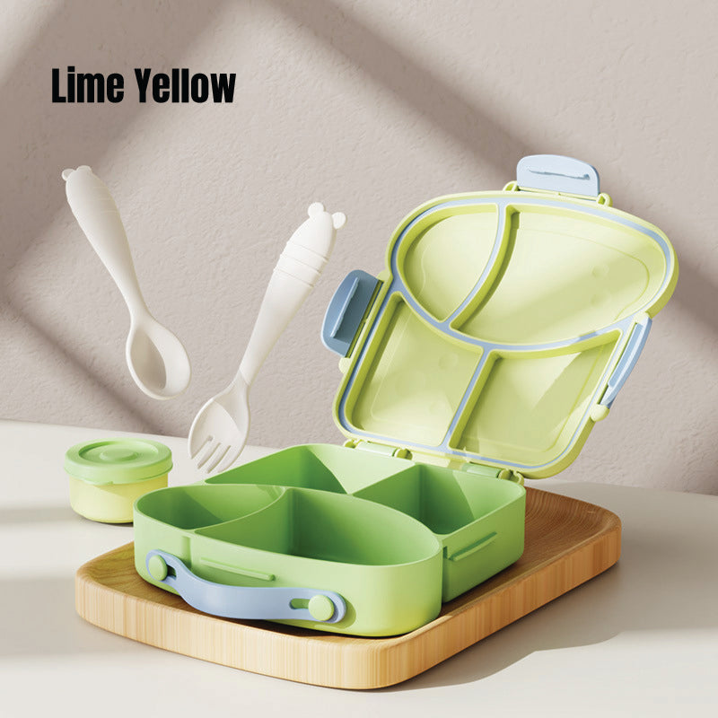 Baby Pro Kids Bread Shaped Lunch Box Set With Sauce Box Spoon And Fork