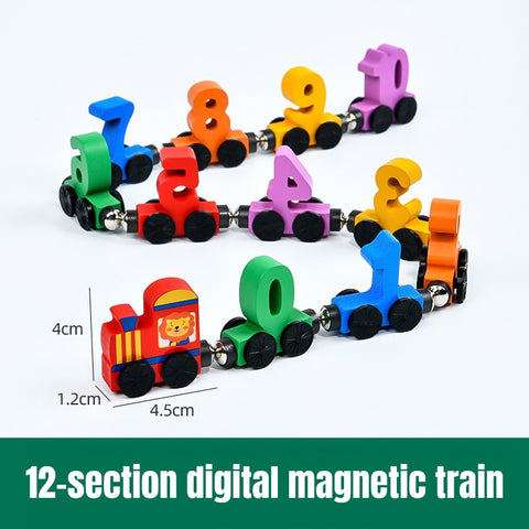 Smart Sprout Kids Wooden Magnetic Digital Train Toys Early Educational Toy