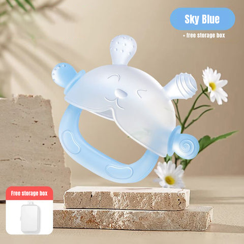 Baby Pro Baby 2in1 Silicone Clear Rabbit Teether Molar Teether Gum Toy BPA Free
