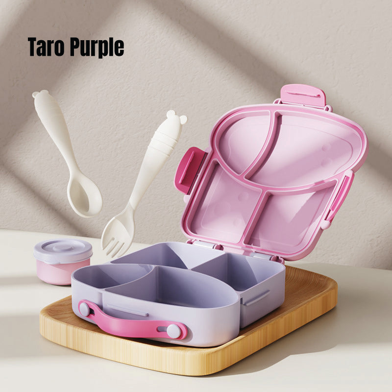 Baby Pro Kids Bread Shaped Lunch Box Set With Sauce Box Spoon And Fork
