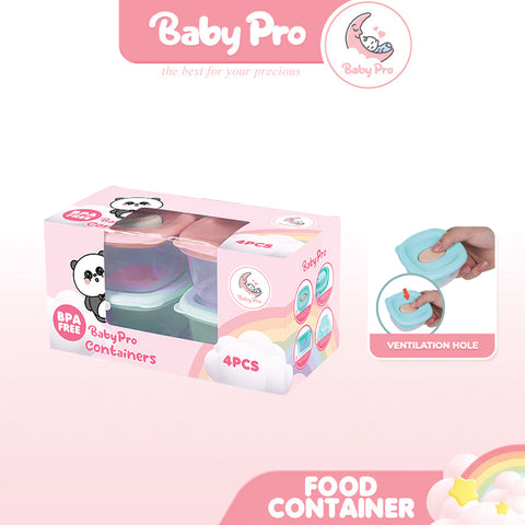 Baby Pro Baby Food Container 4pcs Freezer Storage Containers BPA FREE
